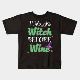A Witch Before Wine Halloween Kids T-Shirt